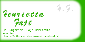 henrietta fajt business card